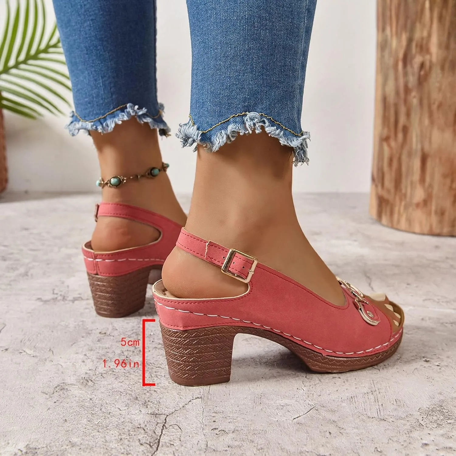Wedge Sandals for Women 2025 Summer Casual Sandal Summer Open Toe Low Heel Shoes Orthopedic Sandals for Women Adjustable Strappy Beach Walking Shoes Chunky Heeled Sandal 2025
