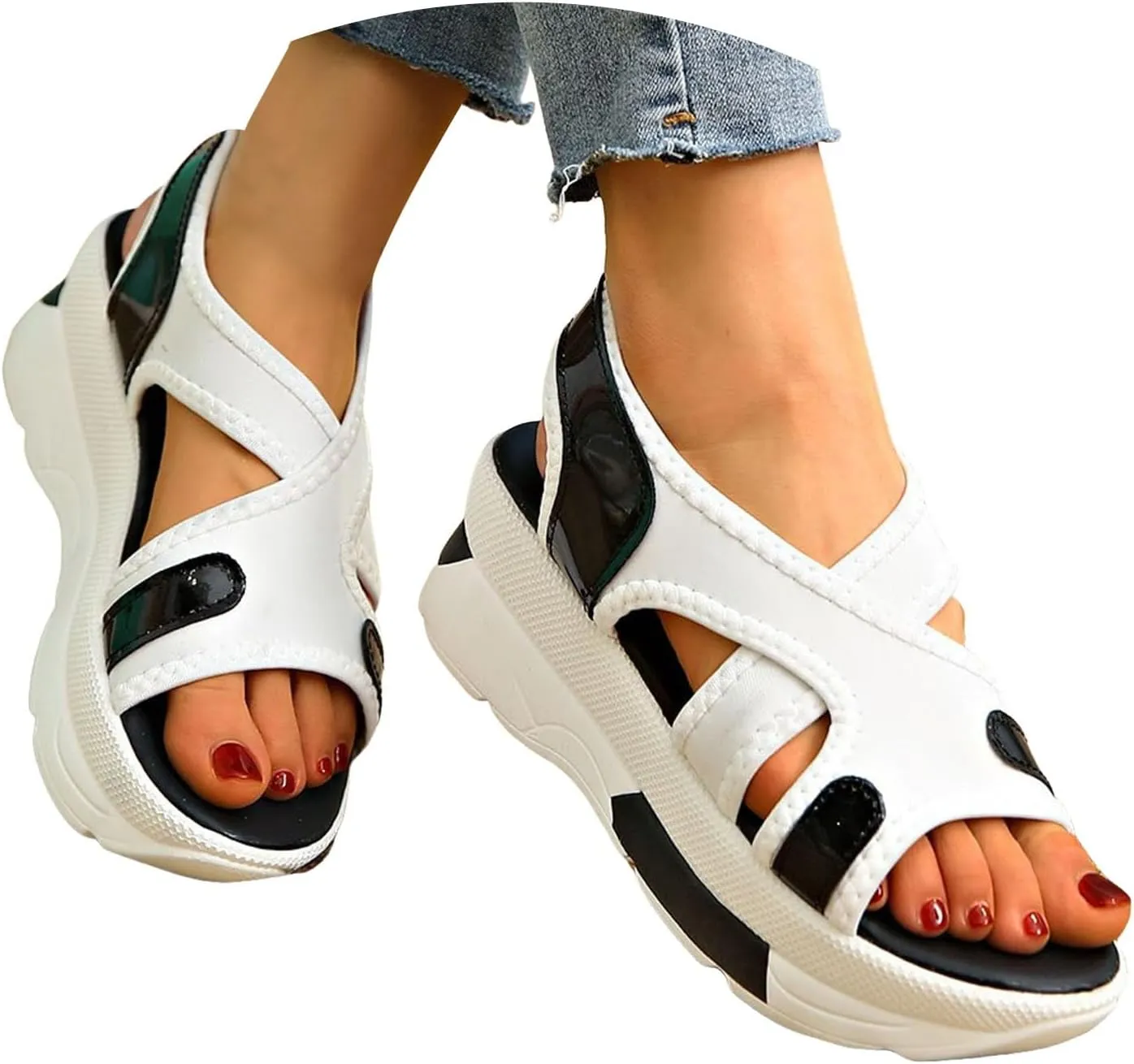 Wedge Sandals For Women 2025,Women's Slide Orthotic Slides Comfortable Arch Support Beach Orthopedic Hollow Mesh Casual Comfy Low Heel Plantar Fasciitis Bunion Sandal Walking Running Sports Shoes