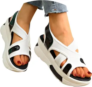Wedge Sandals For Women 2025,Women's Slide Orthotic Slides Comfortable Arch Support Beach Orthopedic Hollow Mesh Casual Comfy Low Heel Plantar Fasciitis Bunion Sandal Walking Running Sports Shoes