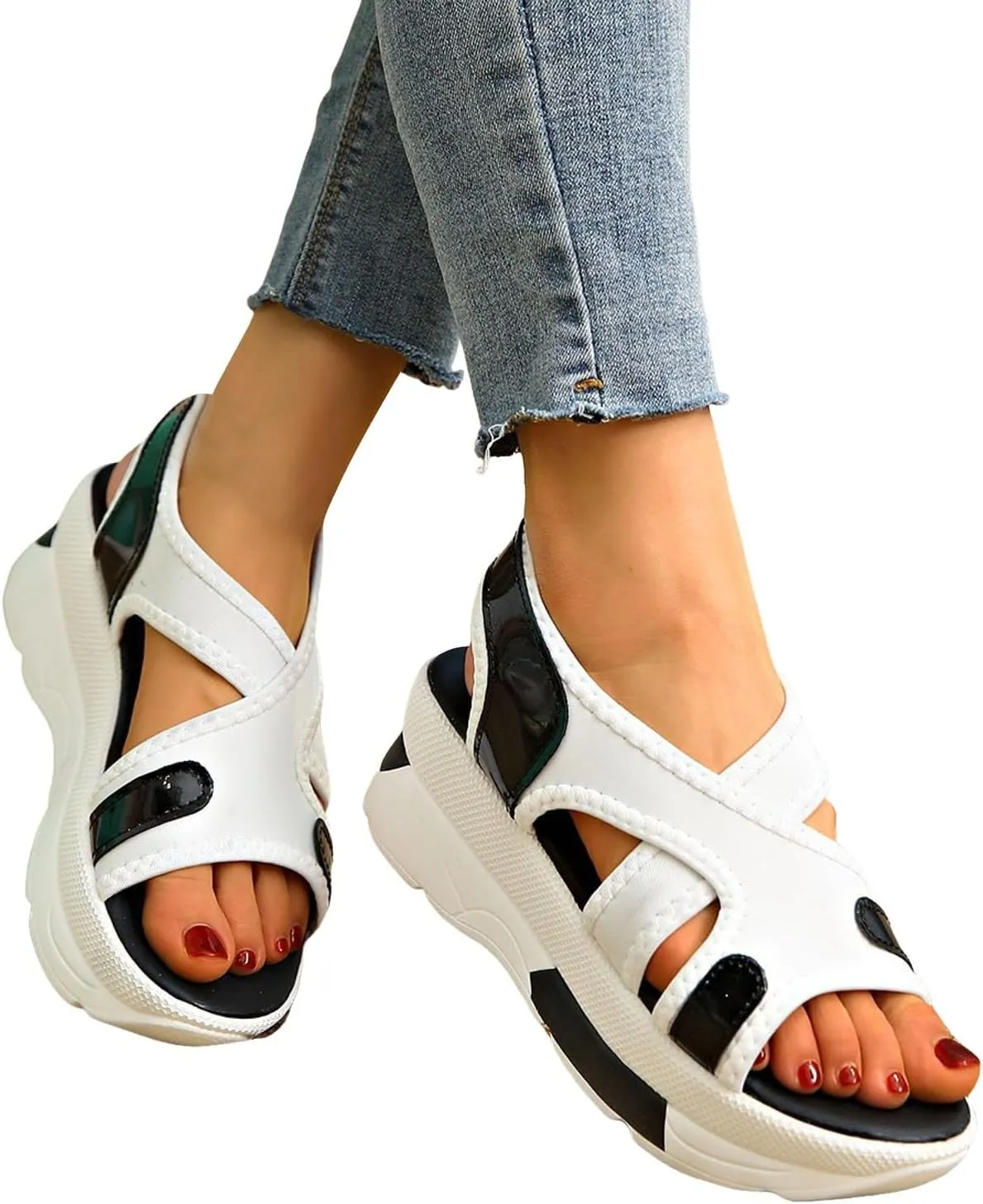 Wedge Sandals For Women 2025,Women's Slide Orthotic Slides Comfortable Arch Support Beach Orthopedic Hollow Mesh Casual Comfy Low Heel Plantar Fasciitis Bunion Sandal Walking Running Sports Shoes