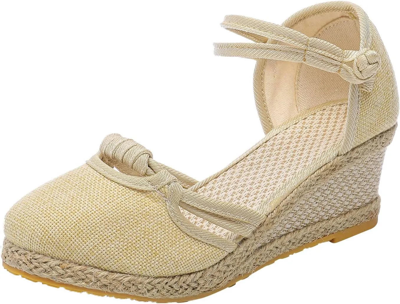 Wedge Sandals for Women Platform Espadrille Strappy Casual Heeled Sandal Comfortable with Closed Toe and Ankle Strap High Heel Wedges for Women Summer Shoes