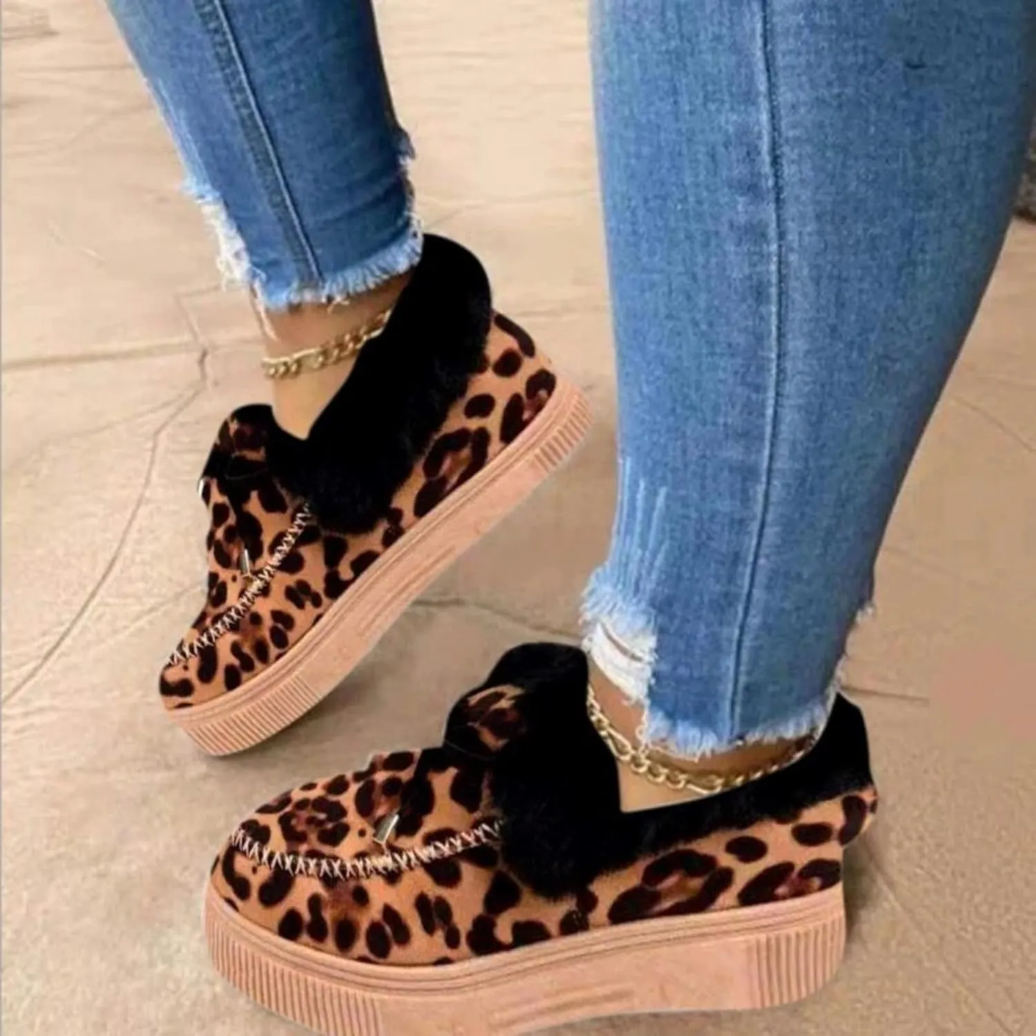 Winter Boots For Women 2024 Fashion Slip On Warm Snow Ankle Booties Fur Lined Thickening Comfortable Loafers Shoes