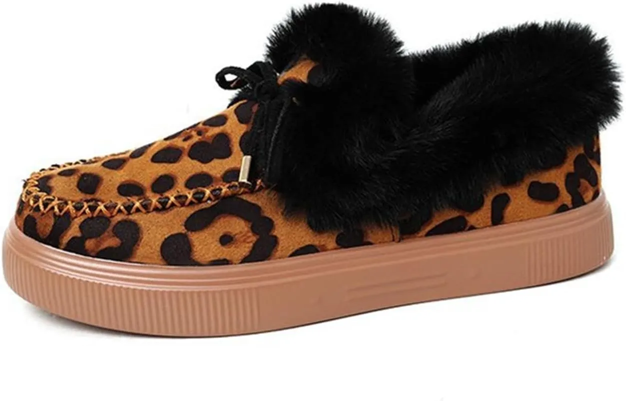 Winter Boots For Women 2024 Fashion Slip On Warm Snow Ankle Booties Fur Lined Thickening Comfortable Loafers Shoes