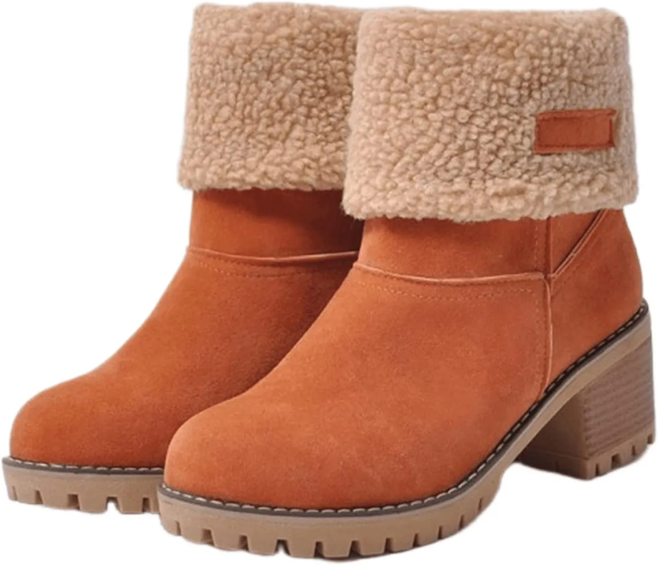 Winter Boots For Women 2024 Mid Calf Fashion Snow Boots Fur Lined Warm Comfortable Slip On Short Ankle Booties