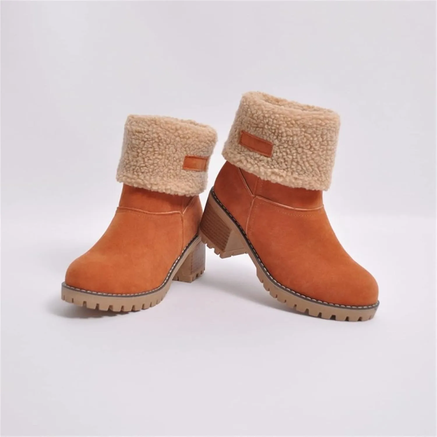 Winter Boots For Women 2024 Mid Calf Fashion Snow Boots Fur Lined Warm Comfortable Slip On Short Ankle Booties