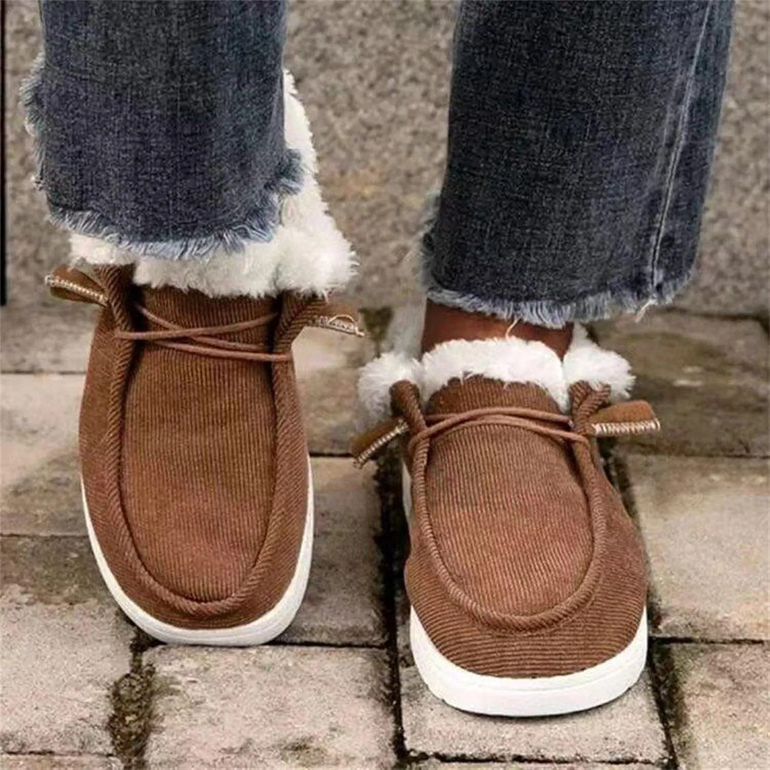 Winter Boots For Women Warm Snow Ankle Booties Slip On Outdoor Fur Lined Comfortable Fashion Casual Loafers Shoes