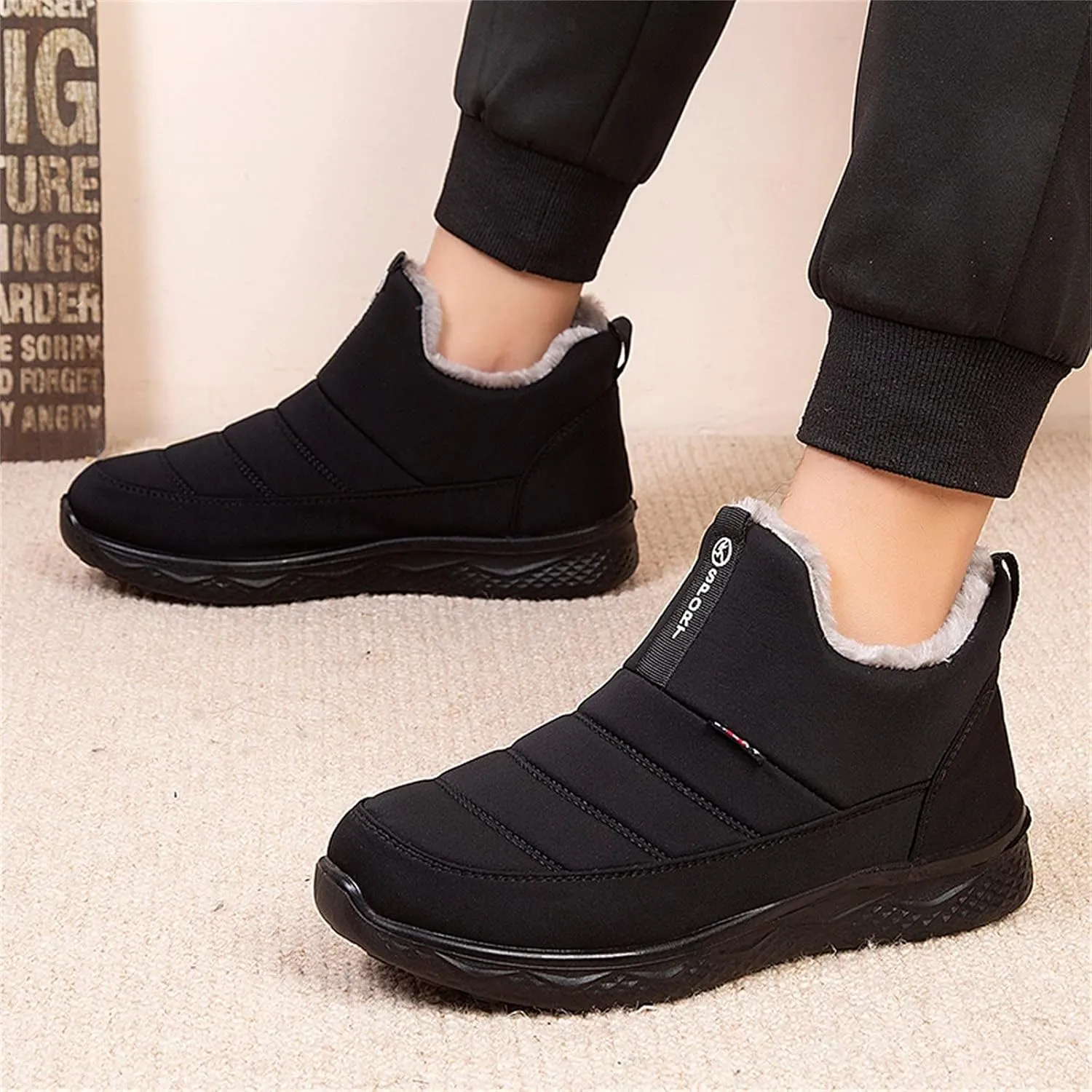 Winter Boots Women Wide Calf Ladies Fur Lined Boots Snow Boots Womens Winter Ankle Boots Ladies Go Snow Boot for Women Cowboy Boots for Women Mens Snow Booties