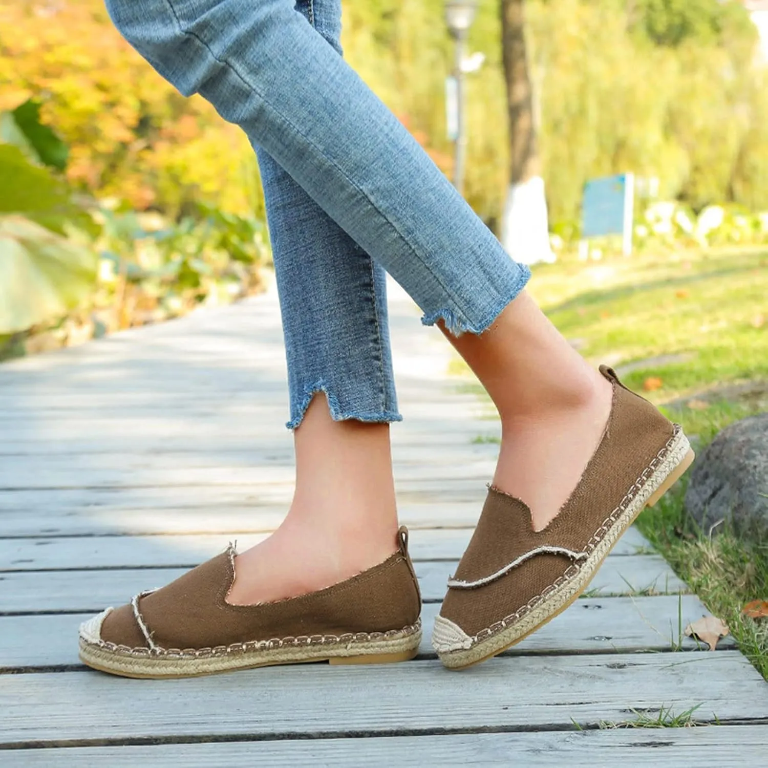 Women Casual Dress Shoes Size 11 Shoes Women's Flat Shallow Color Canvas Womens Casual Slip on Shoes Canvas