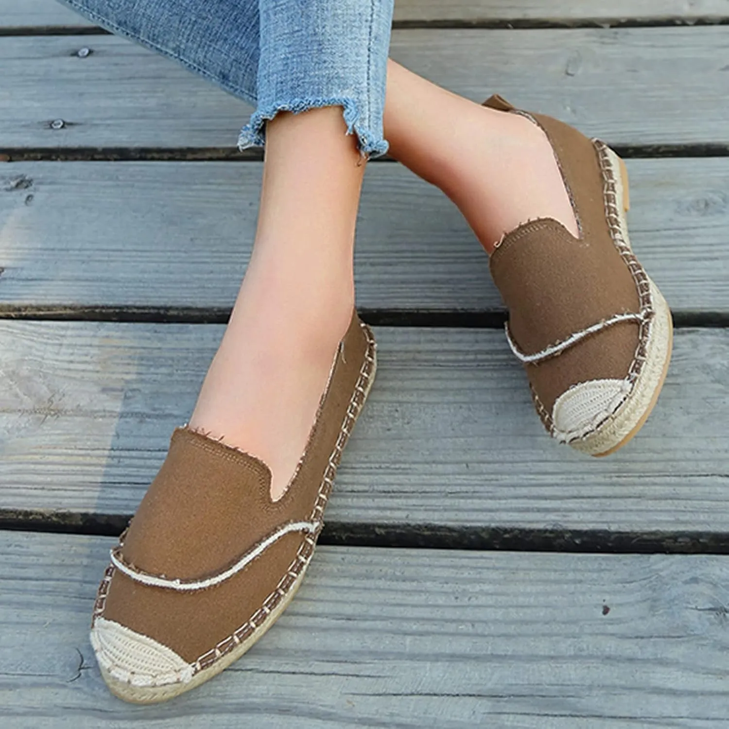 Women Casual Dress Shoes Size 11 Shoes Women's Flat Shallow Color Canvas Womens Casual Slip on Shoes Canvas