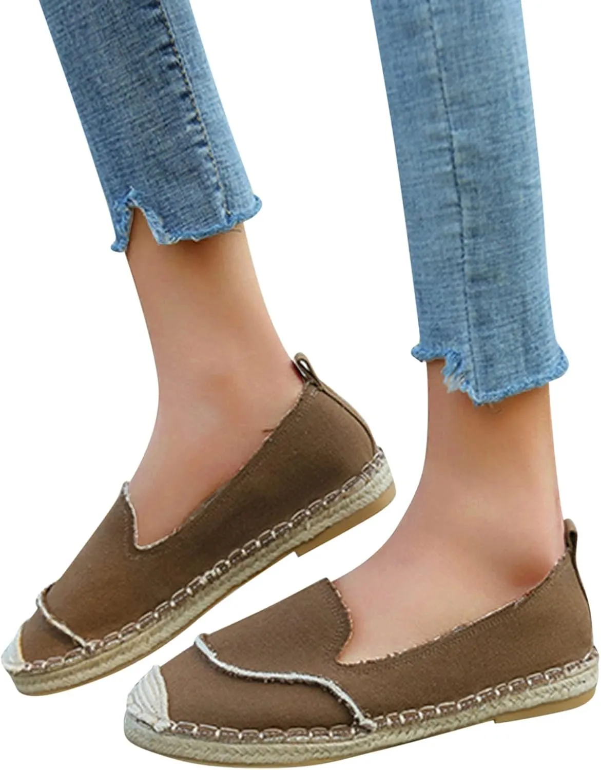 Women Casual Dress Shoes Size 11 Shoes Women's Flat Shallow Color Canvas Womens Casual Slip on Shoes Canvas