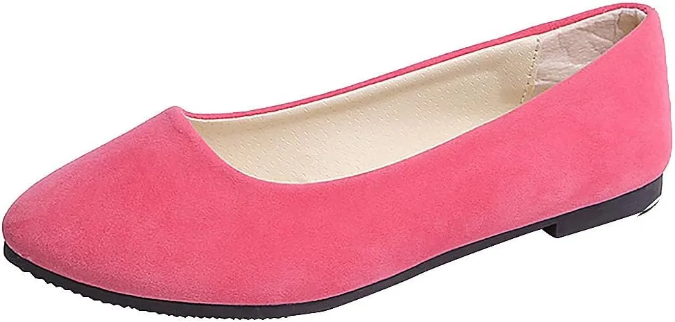 Women Girls Solid Big Size Slip On Flat Shallow Comfort Casual Single Shoes Casual Outdoor Shoes
