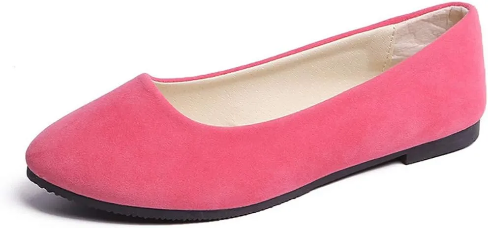 Women Girls Solid Big Size Slip On Flat Shallow Comfort Casual Single Shoes Casual Outdoor Shoes