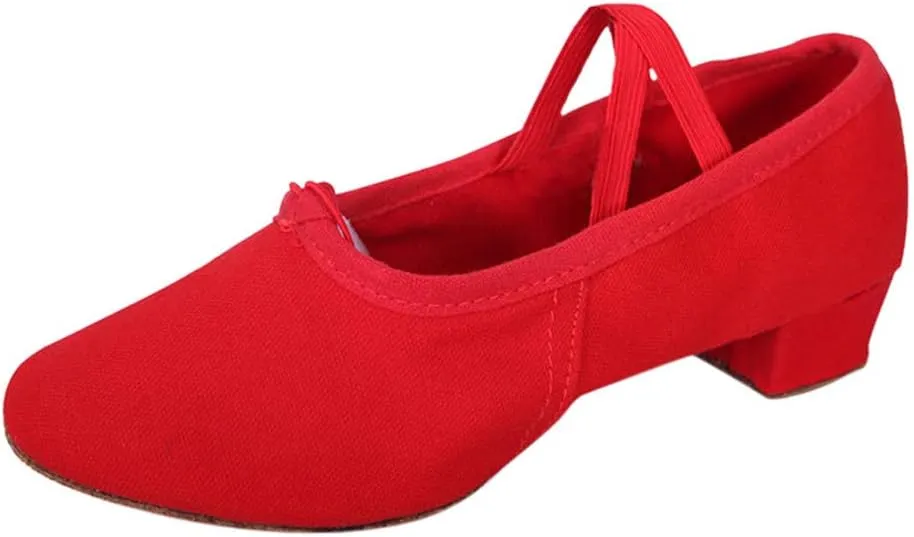 Women Ladies Dancing Prom Ballroom Latin Ballet Dance Singles Shoes Light Low Heels, 6.5