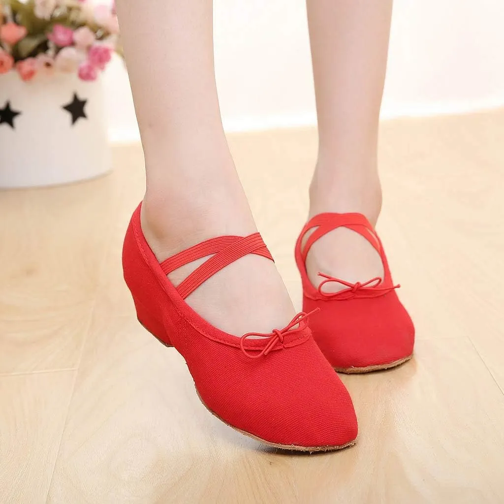Women Ladies Dancing Prom Ballroom Latin Ballet Dance Singles Shoes Light Low Heels, 6.5
