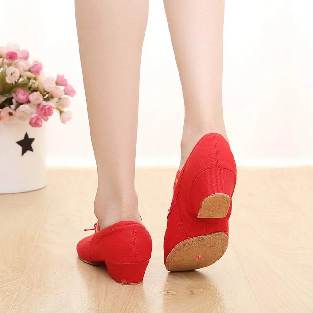 Women Ladies Dancing Prom Ballroom Latin Ballet Dance Singles Shoes Light Low Heels, 6.5
