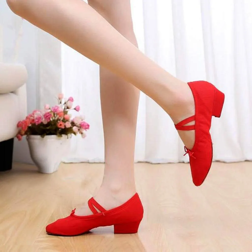 Women Ladies Dancing Prom Ballroom Latin Ballet Dance Singles Shoes Light Low Heels, 6.5
