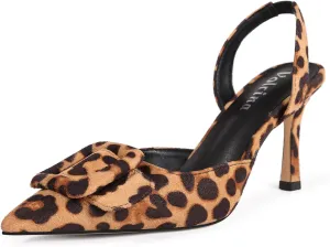 Women Slingback Heels Closed Pointed Toe Kitten Heels Buckle Suede Pumps Comfortable Dress Shoes