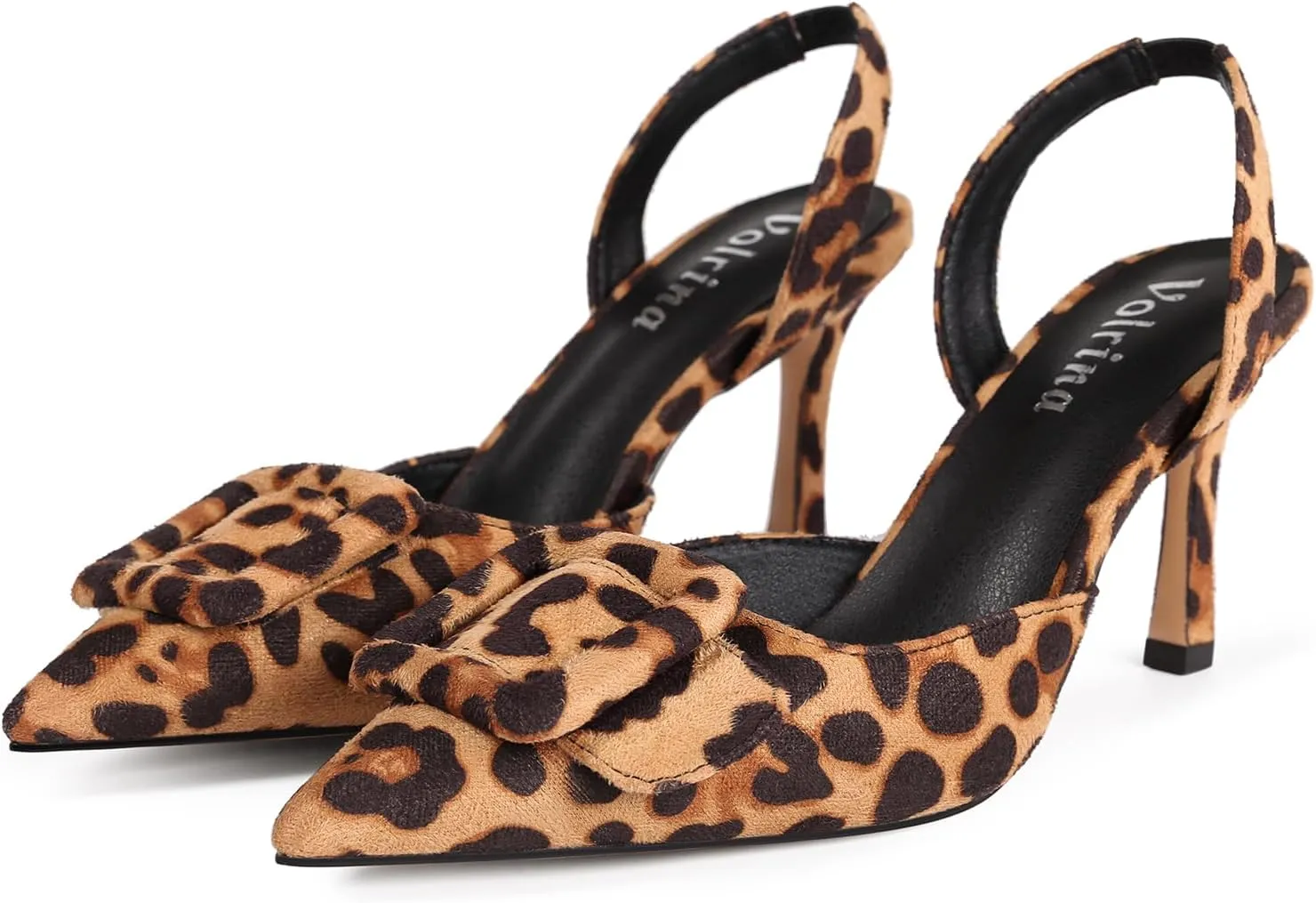 Women Slingback Heels Closed Pointed Toe Kitten Heels Buckle Suede Pumps Comfortable Dress Shoes