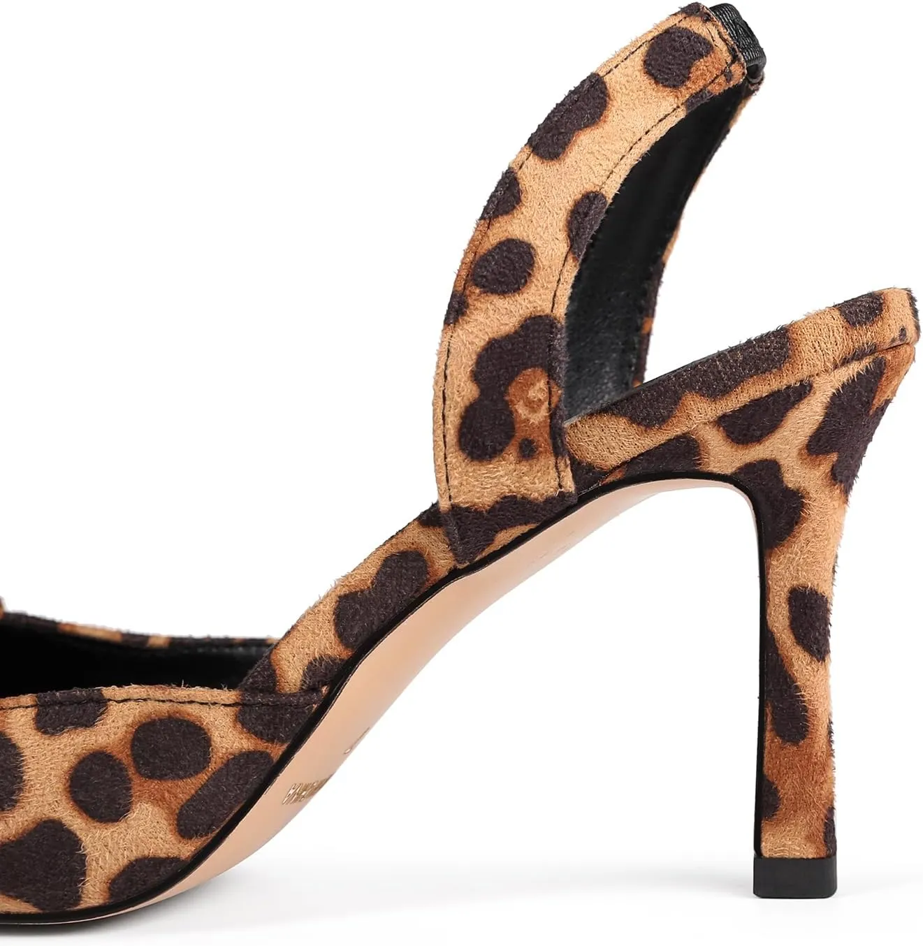 Women Slingback Heels Closed Pointed Toe Kitten Heels Buckle Suede Pumps Comfortable Dress Shoes