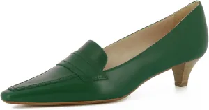 Women Vintage Kitten Heel Pumps Pointed Square Toe Slip On Oxford Loafers Shoes Suede Chunky Stacked Heel Office Work Business Loafer Classic Formal Professional Dressy Comfort 4-11 M US