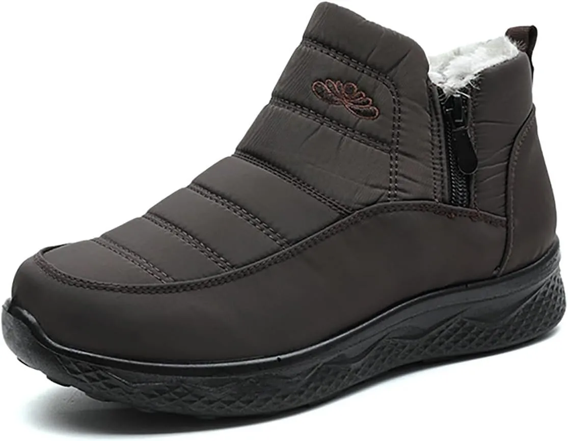 Women Winter Boots Waterproof Ladies Slip On Snow Boots Women Shoes with Hook Loop Barefoot Shoes Grounded Footwear Hiking Womens Cowboy Boots Men's Winter Booties