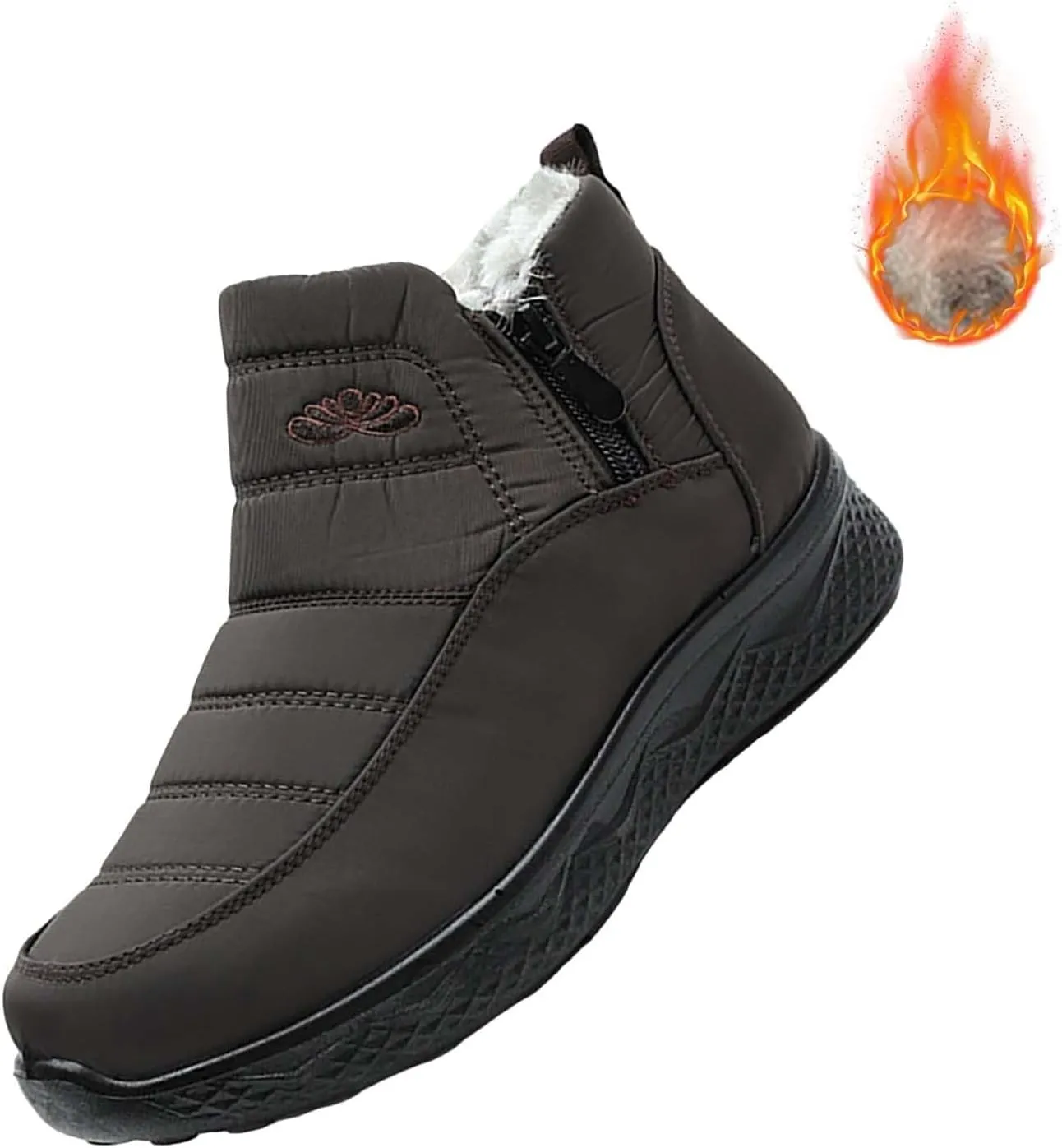 Women Winter Boots Waterproof Ladies Slip On Snow Boots Women Shoes with Hook Loop Barefoot Shoes Grounded Footwear Hiking Womens Cowboy Boots Men's Winter Booties