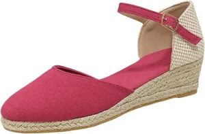 Womens Closed Toe Espadrille Shoes Ankle Strap Dressy Platform Wedge Sandals Casual Dressy Summer Platform Shoes