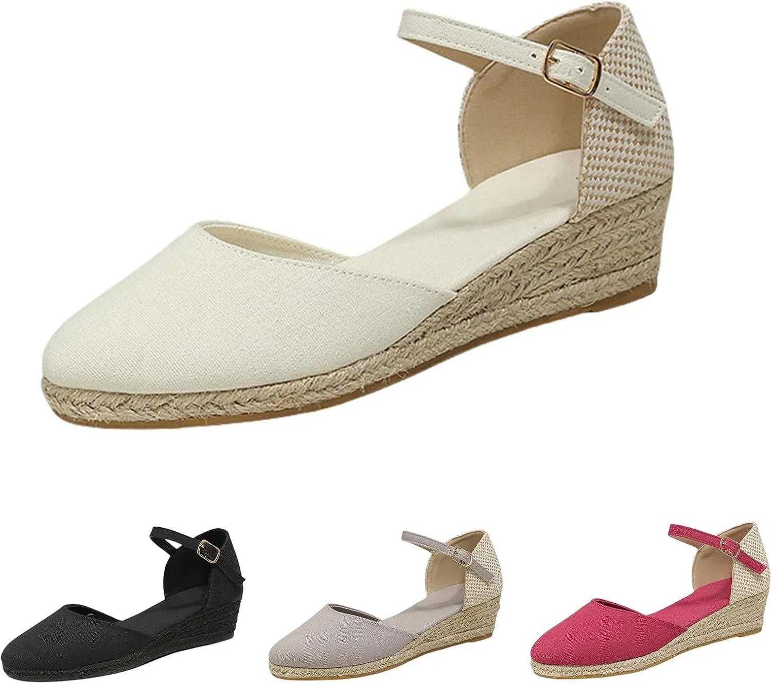 Womens Closed Toe Espadrille Shoes Ankle Strap Dressy Platform Wedge Sandals Casual Dressy Summer Platform Shoes