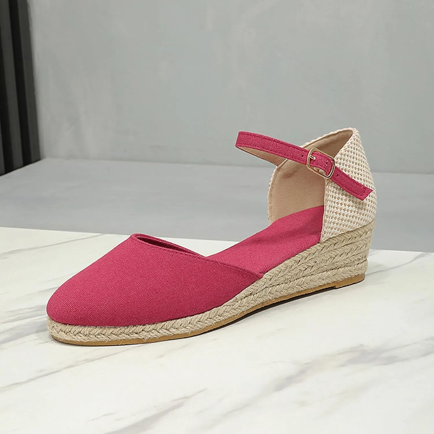 Womens Closed Toe Espadrille Shoes Ankle Strap Dressy Platform Wedge Sandals Casual Dressy Summer Platform Shoes