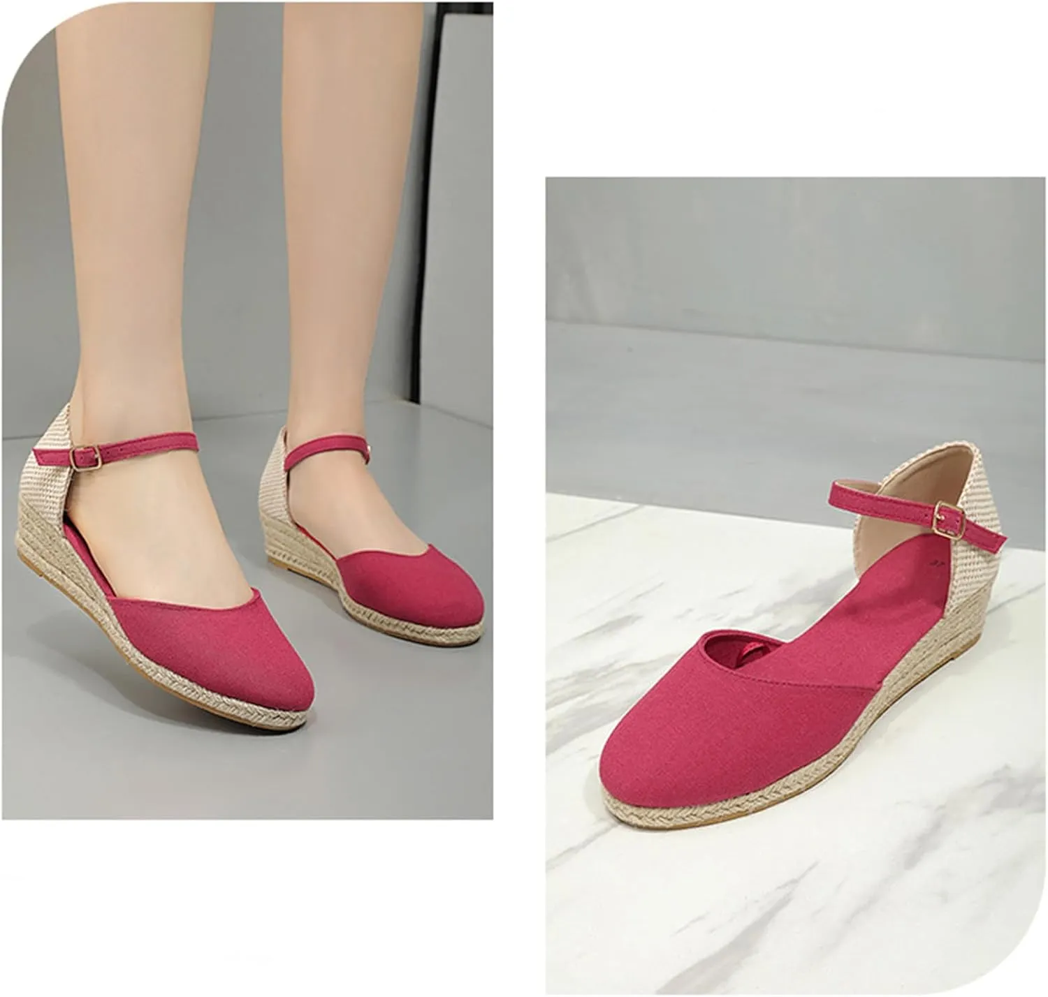Womens Closed Toe Espadrille Shoes Ankle Strap Dressy Platform Wedge Sandals Casual Dressy Summer Platform Shoes