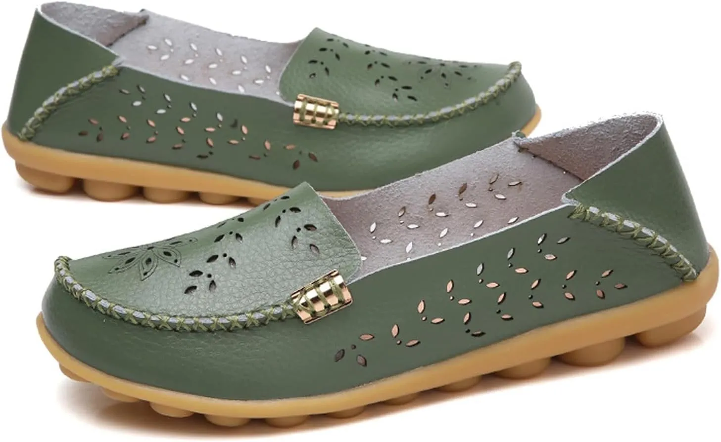Womens Comfort Walking Cute Flat Loafer Ballet Flats Shoes Cute Penny Loafer Slip On Walking Driving Shoes with Diamond Eyelets