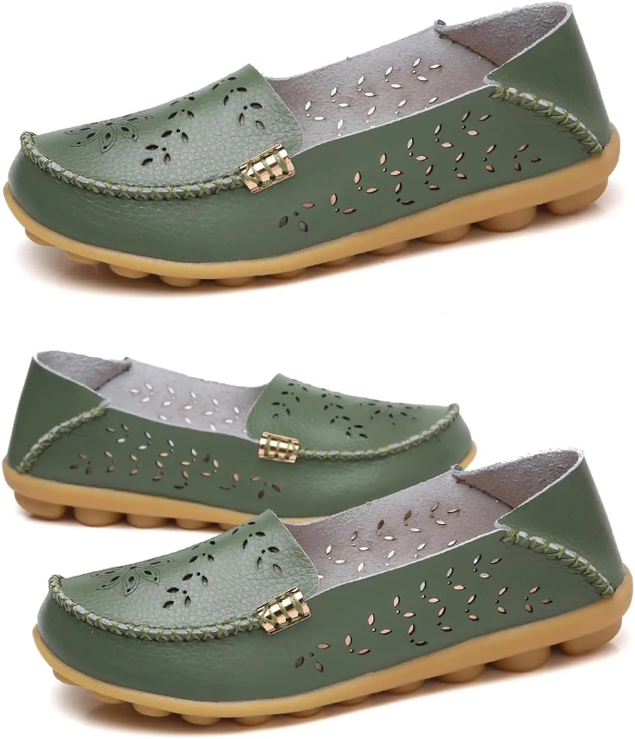 Womens Comfort Walking Cute Flat Loafer Ballet Flats Shoes Cute Penny Loafer Slip On Walking Driving Shoes with Diamond Eyelets