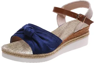 Womens Comfortable Sandals Summer Orthopedic Slides Wedge Platform Sandals Fashion Open Toe Strappy Ankle Strap Metal Buckle Shoes Slingback Casual Summer Beach Sandal