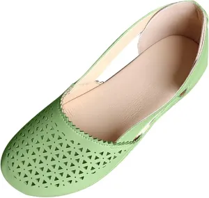 Womens Loafers Wide Dress Sandals Low Heel Hollow Out Wide Round Toe Ballet Flats with Breathable Eyelets