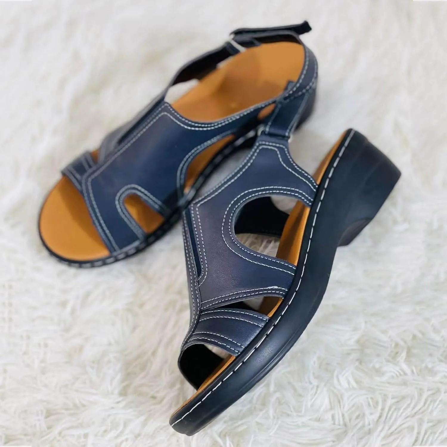 Women's Orthopedic Arch Support Sandals Comfort Walking Beach Flat Sandals Dressy Summer Comfortable Wedge Sandals Shoes