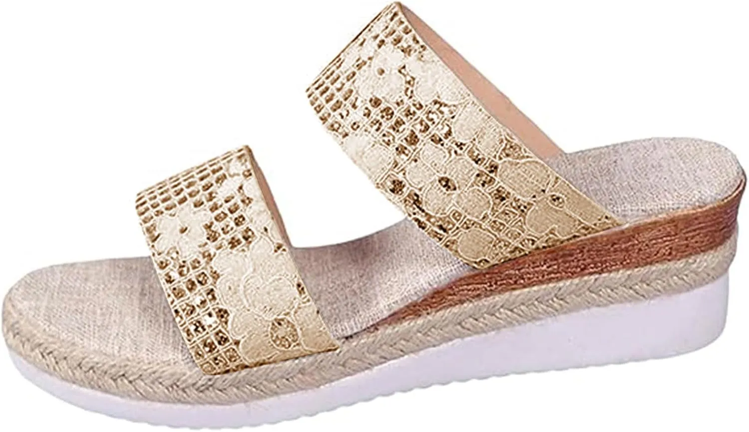 Women's Sandal Wedge Casual Summer Leather Orthopedic Sandals Dressy Open Toe Platform Slip on Espadrilles