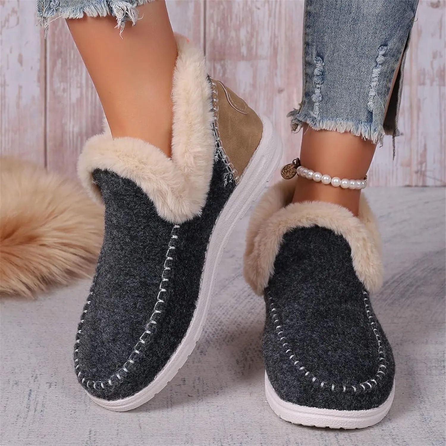 Womens Shoes Casual Women's Fashion Sneakers Slip On Loafers for Women Dressy Fashion Casual Comfy Soft Christmas Print Shoes Women Comfort Cute Casual Slip On Lightweight