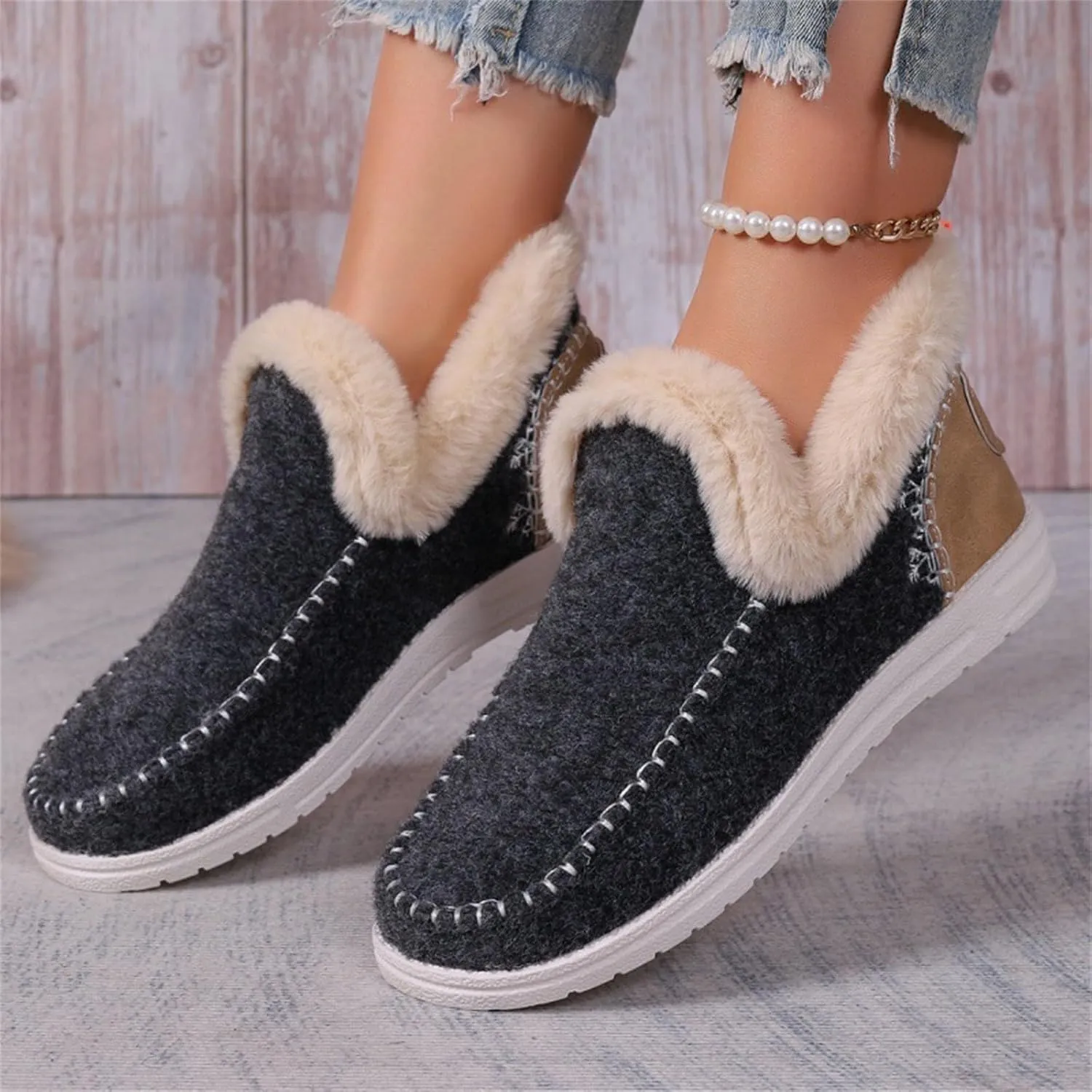 Womens Shoes Casual Women's Fashion Sneakers Slip On Loafers for Women Dressy Fashion Casual Comfy Soft Christmas Print Shoes Women Comfort Cute Casual Slip On Lightweight