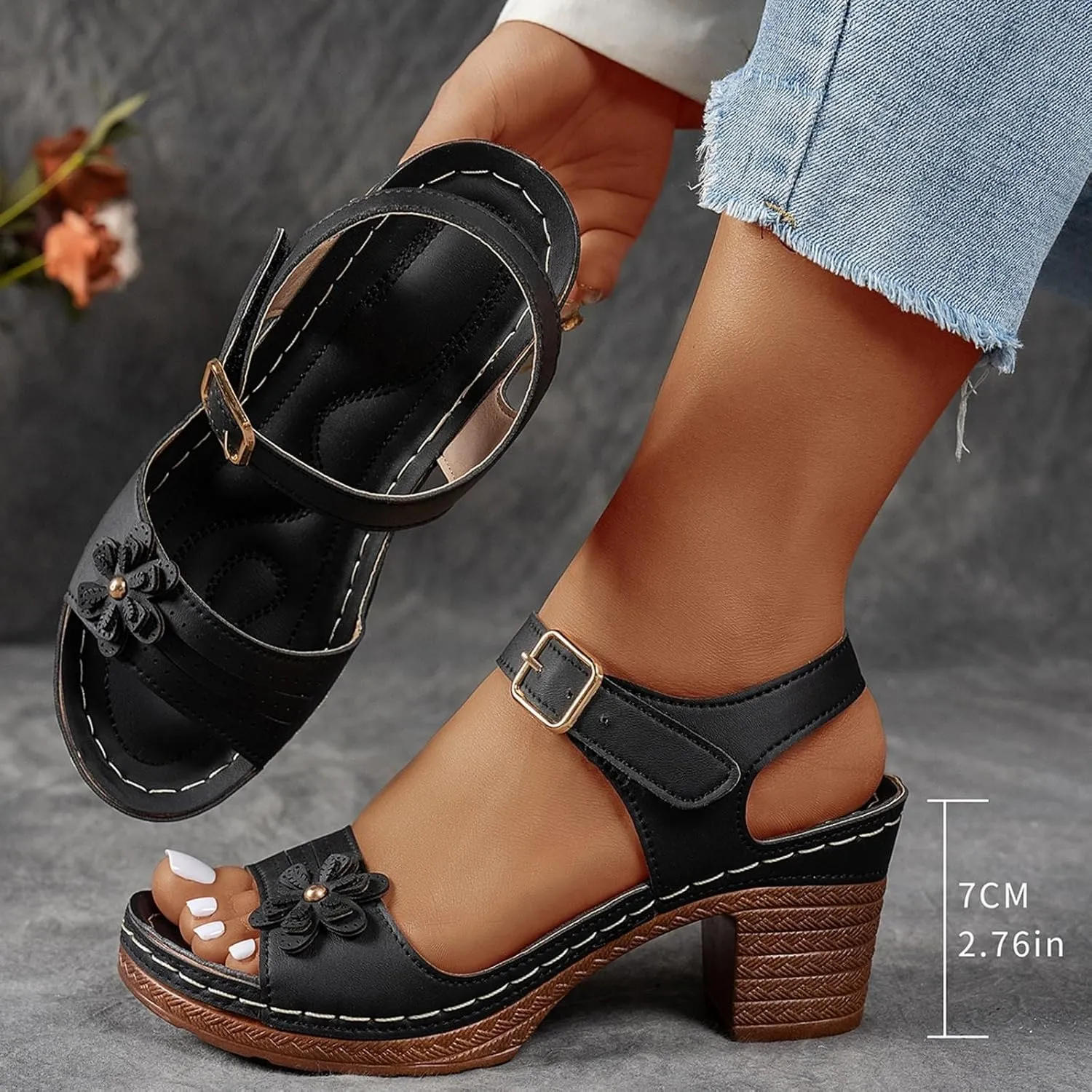 Women's Wedge Sandals Platform: Comfortable Dressy Arch Support - Summer Open Toe Women Sandals Sandals High Arch