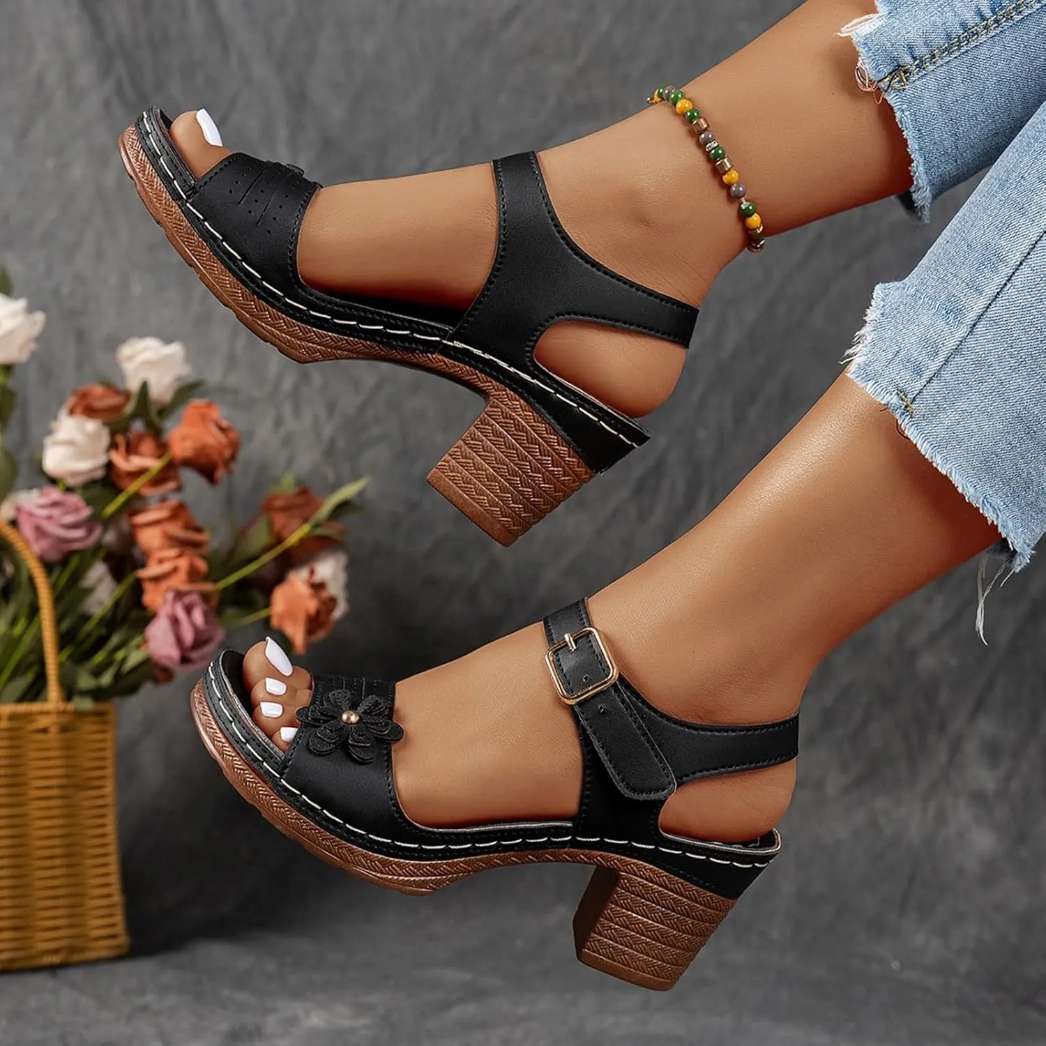 Women's Wedge Sandals Platform: Comfortable Dressy Arch Support - Summer Open Toe Women Sandals Sandals High Arch