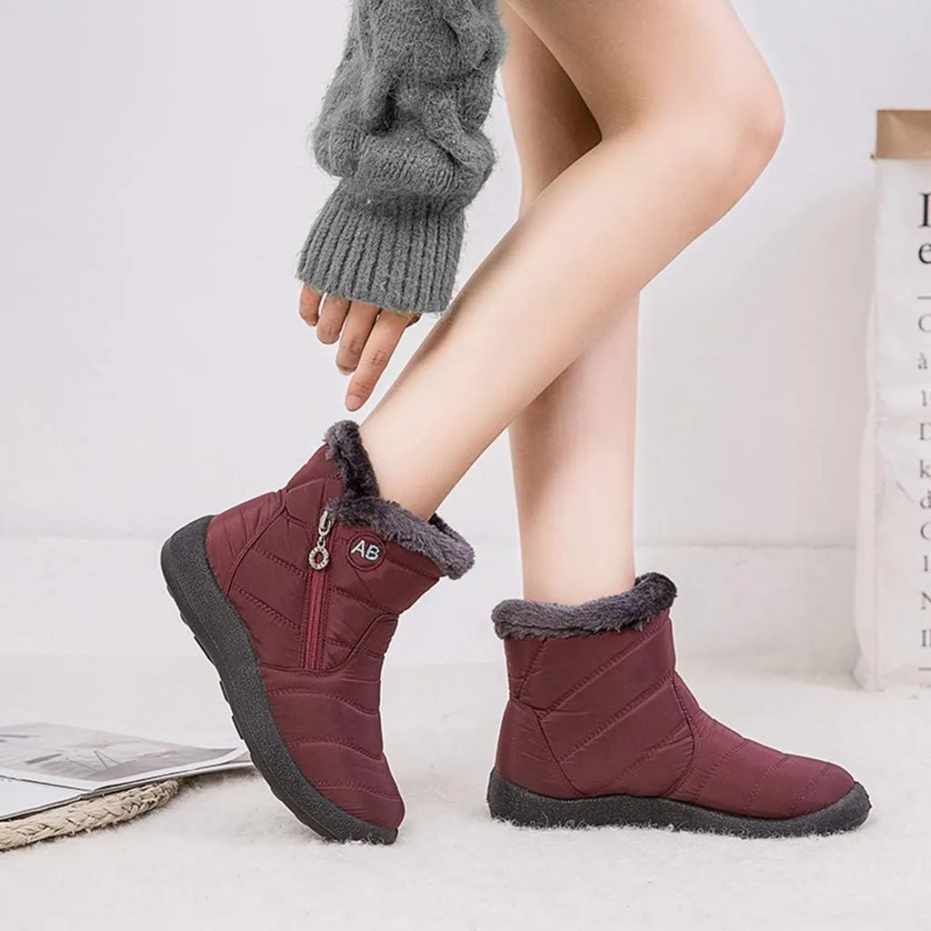 Womens Winter Boots Wide Width Short Boots Ladies Winter Women Snow Boots Winter Shoes with Hook Loop Womens Slip On Boot Waterproof House Shoes for Women Mens Booties Winter