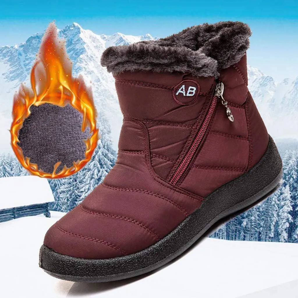 Womens Winter Boots Wide Width Short Boots Ladies Winter Women Snow Boots Winter Shoes with Hook Loop Womens Slip On Boot Waterproof House Shoes for Women Mens Booties Winter