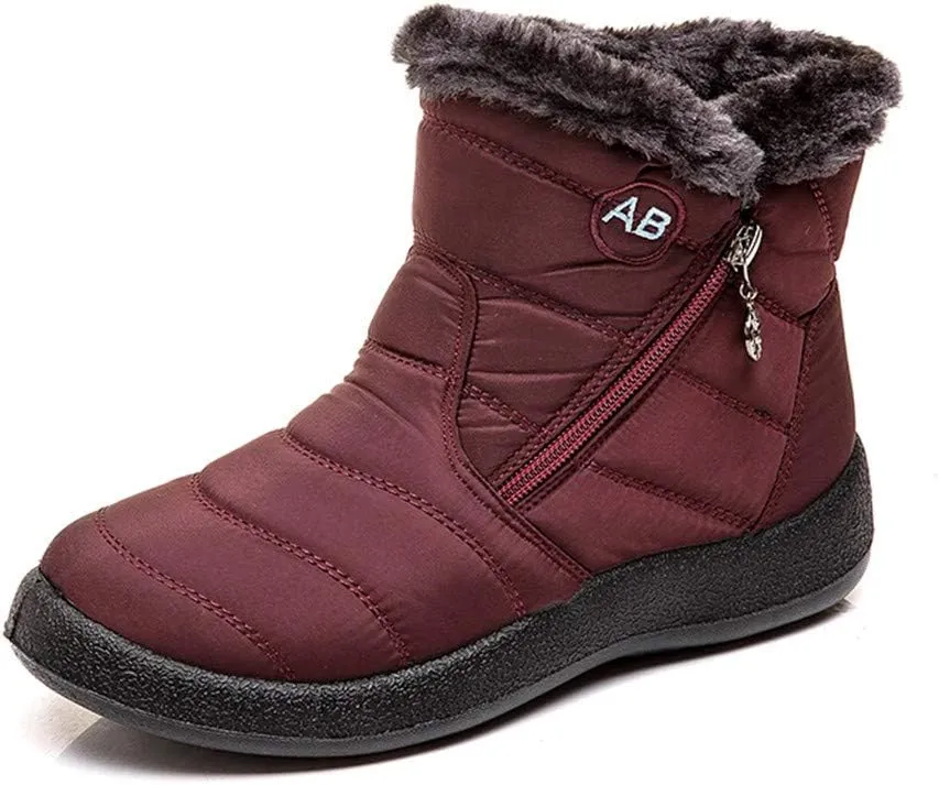 Womens Winter Boots Wide Width Short Boots Ladies Winter Women Snow Boots Winter Shoes with Hook Loop Womens Slip On Boot Waterproof House Shoes for Women Mens Booties Winter