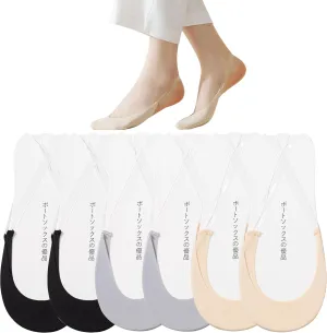 YFUNNLE Womens No Show Socks 6 Pairs Nylon Ultra Low Cut Liner Socks Non-Slip Socks for Women US Size 6-9