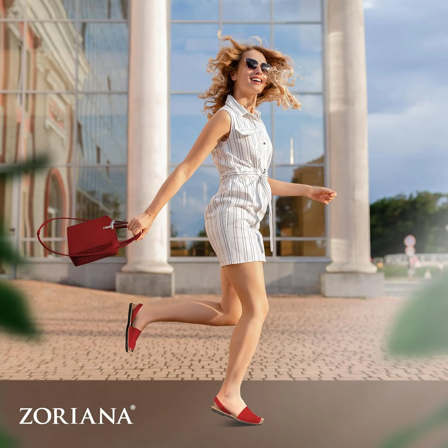 ZORIANA Sandals for Women Handmade Leather, Dressy, Comfortable Sling Back Shoes Flat - Fashion Exclusively Made in Spain - Avarca Summer Trending Slingback Shoes 2023, 100% Spanish Genuine Leather