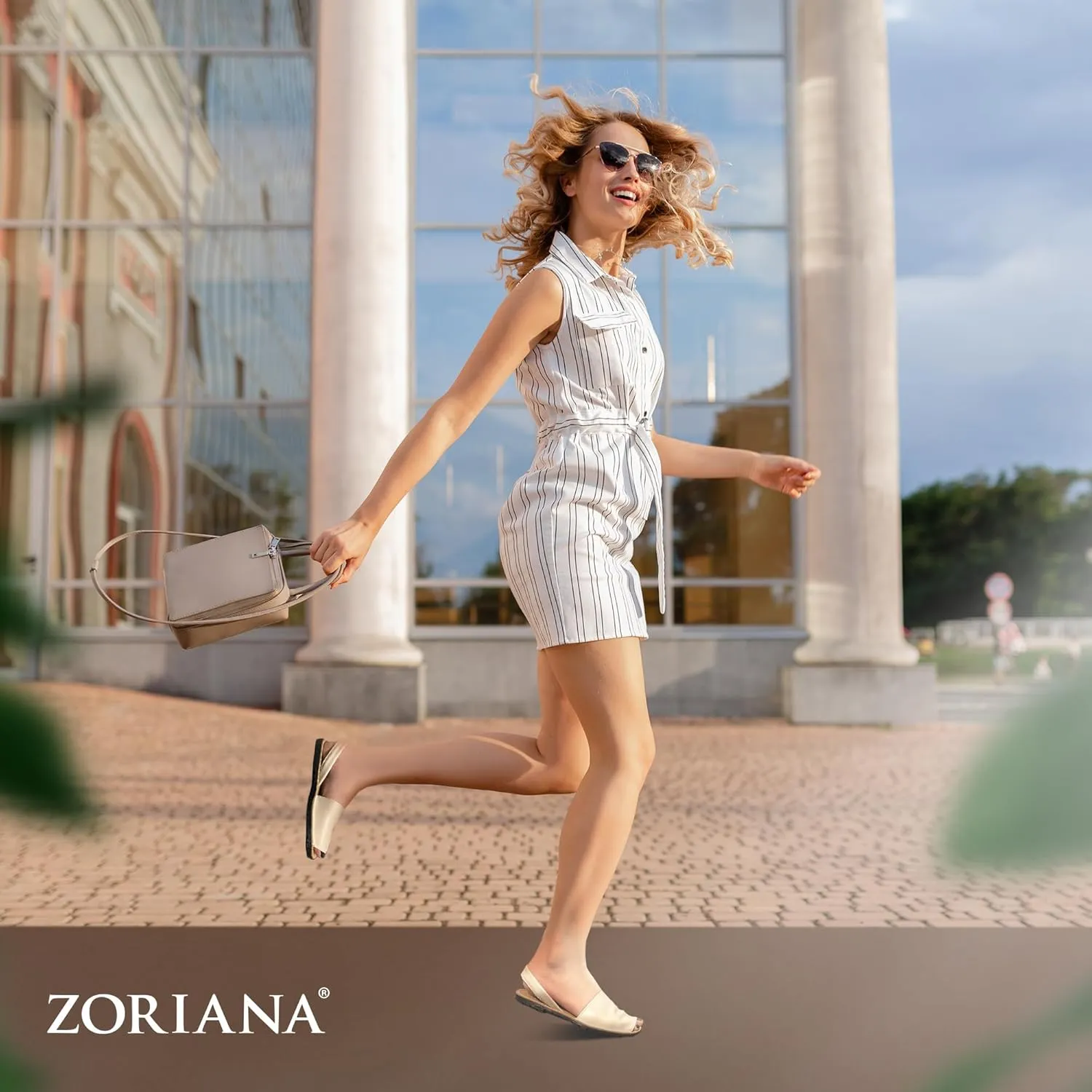 ZORIANA Sandals for Women Handmade Leather, Dressy, Comfortable Sling Back Shoes Flat - Fashion Exclusively Made in Spain - Avarca Summer Trending Slingback Shoes 2023, 100% Spanish Genuine Leather