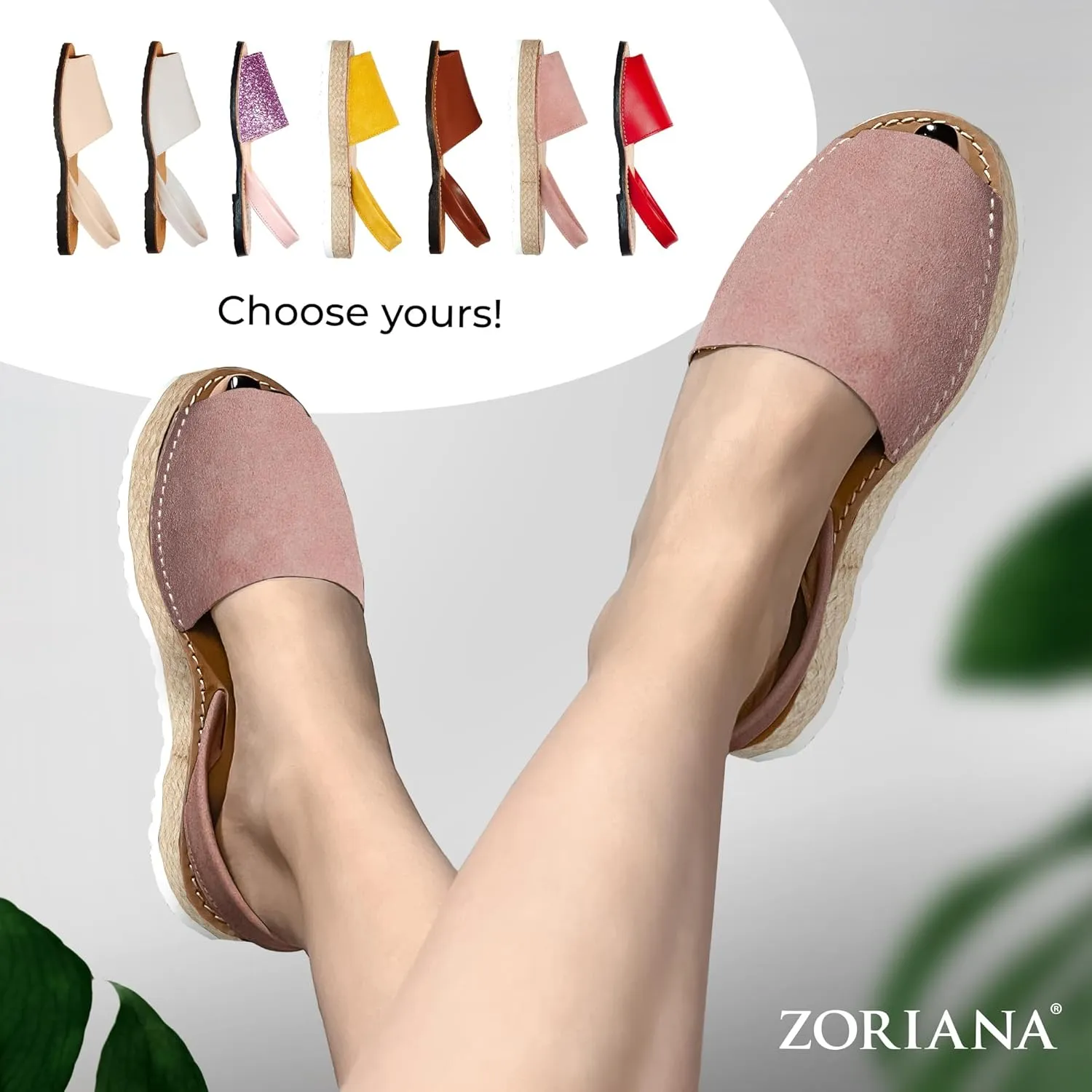ZORIANA Sandals for Women Handmade Leather, Dressy, Comfortable Sling Back Shoes Flat - Fashion Exclusively Made in Spain - Avarca Summer Trending Slingback Shoes 2023, 100% Spanish Genuine Leather