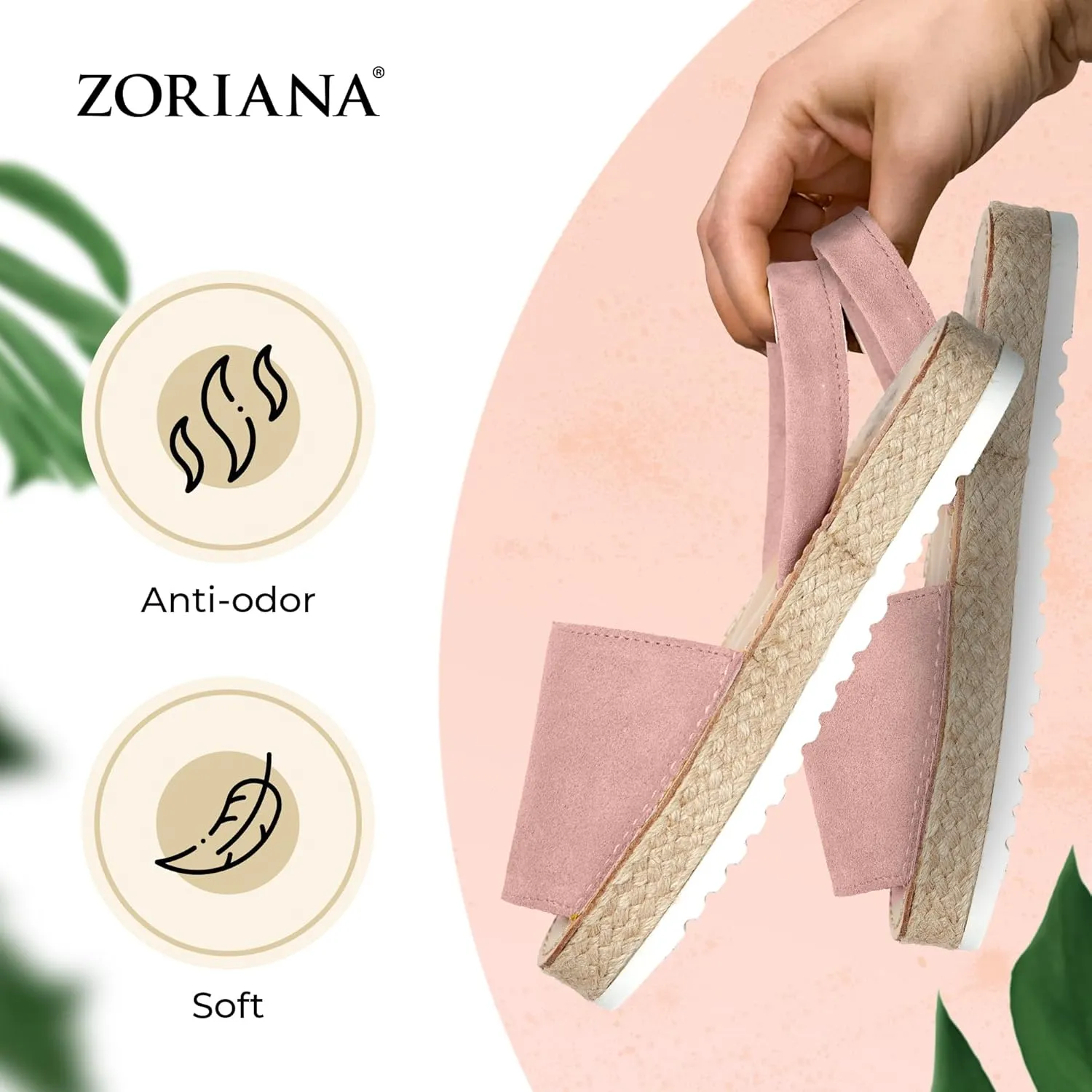 ZORIANA Sandals for Women Handmade Leather, Dressy, Comfortable Sling Back Shoes Flat - Fashion Exclusively Made in Spain - Avarca Summer Trending Slingback Shoes 2023, 100% Spanish Genuine Leather