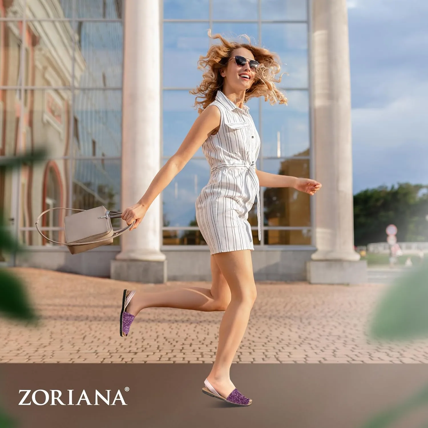 ZORIANA Sandals for Women Handmade Leather, Dressy, Comfortable Sling Back Shoes Flat - Fashion Exclusively Made in Spain - Avarca Summer Trending Slingback Shoes 2023, 100% Spanish Genuine Leather