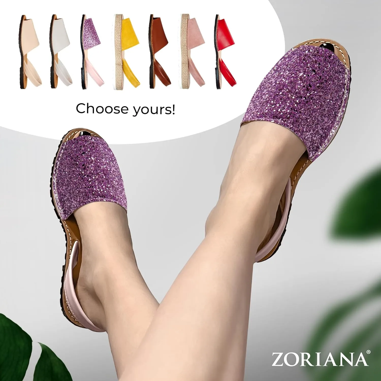 ZORIANA Sandals for Women Handmade Leather, Dressy, Comfortable Sling Back Shoes Flat - Fashion Exclusively Made in Spain - Avarca Summer Trending Slingback Shoes 2023, 100% Spanish Genuine Leather